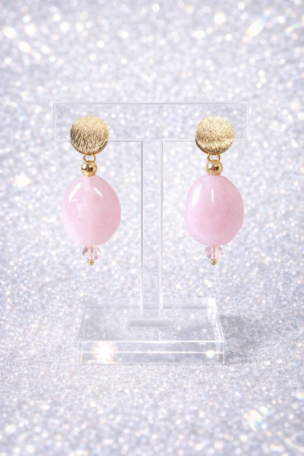Pendientes Gota Aura Rosa - Imagen 3