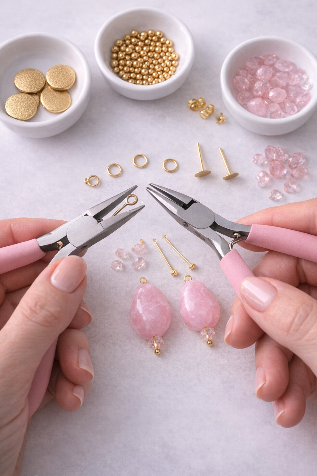 Pendientes Gota Aura Rosa - Imagen 4