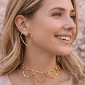 Pendientes Aro Corazón Relieve