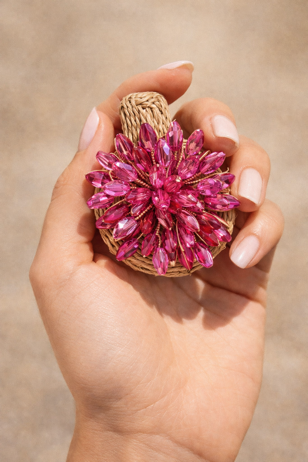 Pendientes Rafia y Fuego Fucsia - Imagen 5