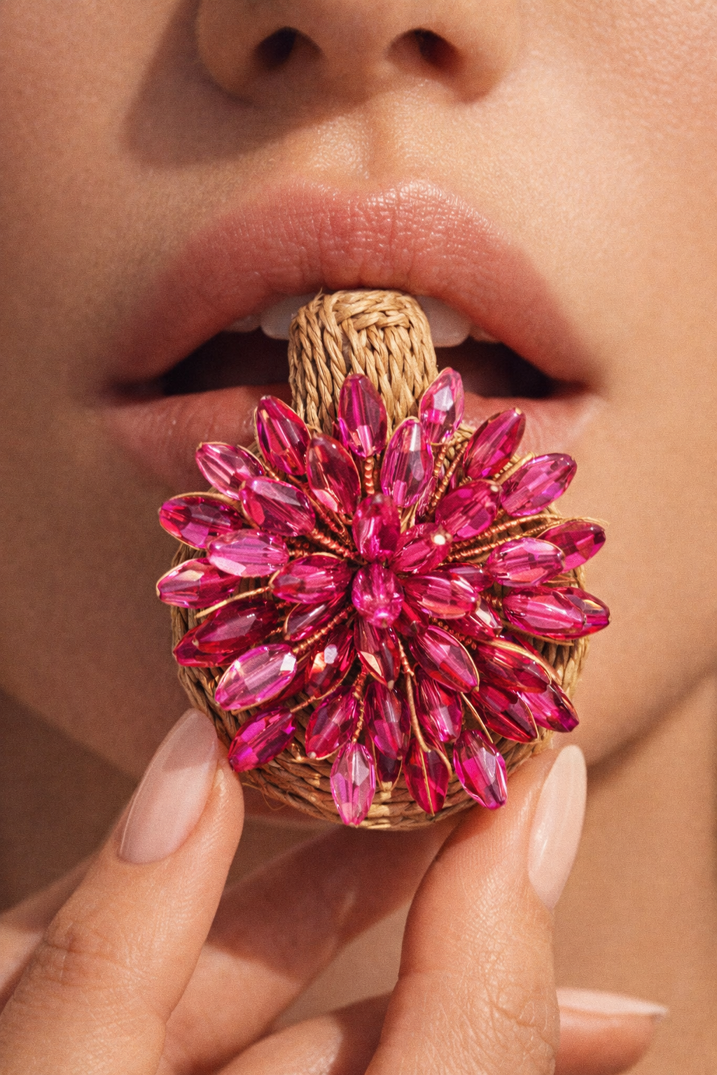 Pendientes Rafia y Fuego Fucsia - Imagen 4