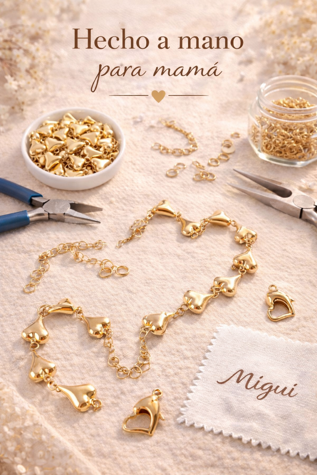 Gargantilla corazones de barriguita para mama - Imagen 2