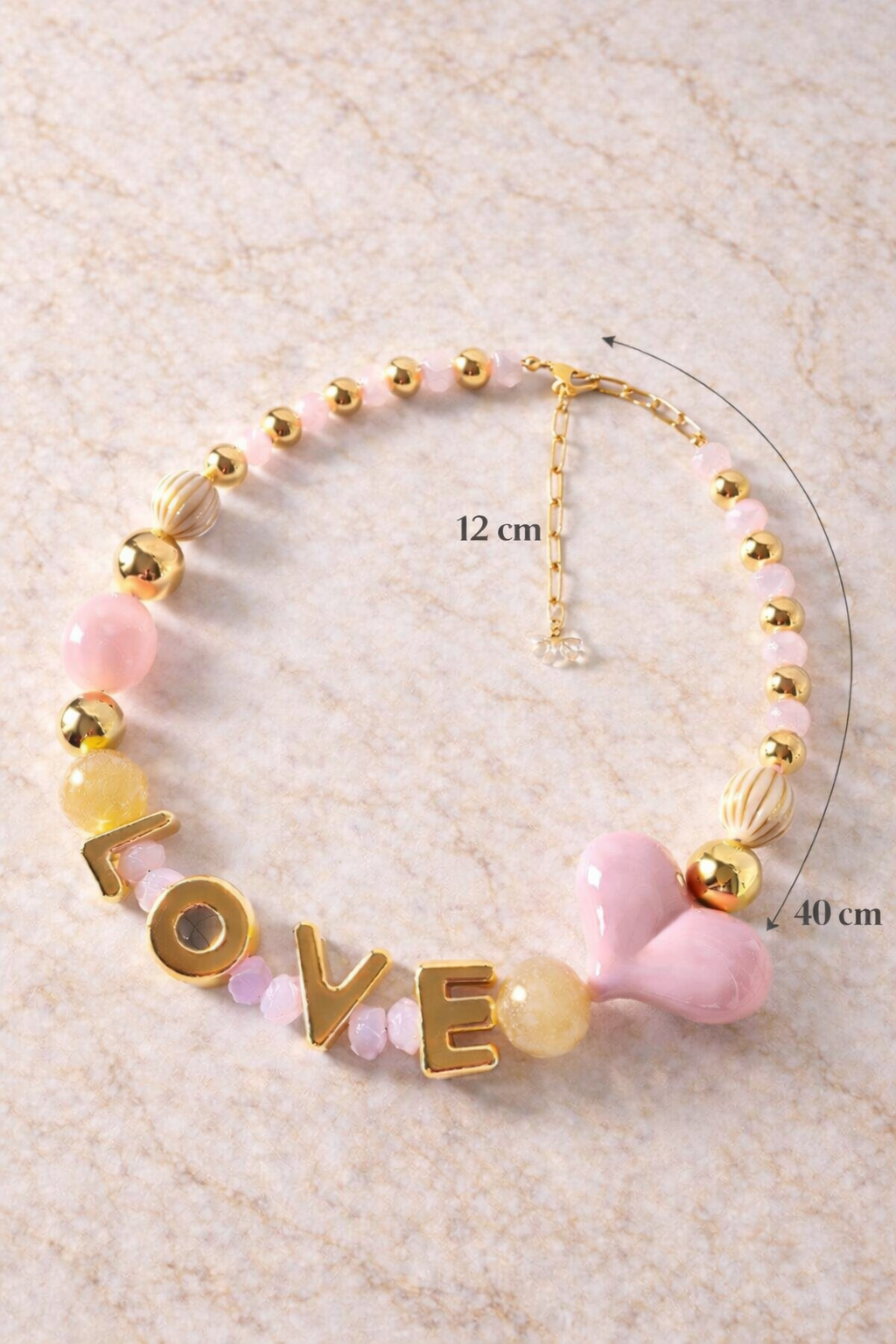 Collar 'LOVE' con Maxi Corazón Rosa - Imagen 4