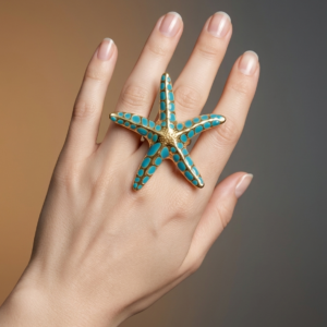 Anillo “Ocean Star” con Estrella de Mar Turquesa