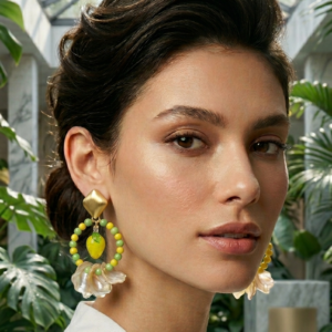 Pendientes “Lemon Shell” con Nácar y Vidrio