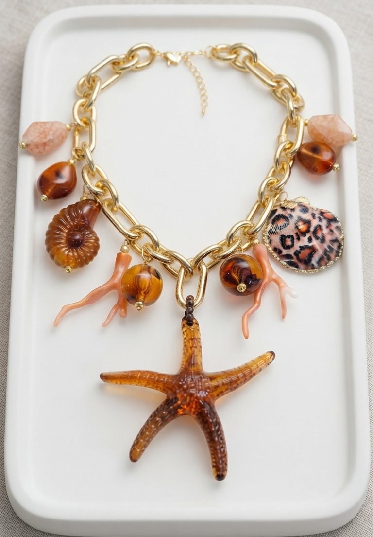 Collar “Amber Reef” con Estrella de Mar y Conchas - Imagen 2