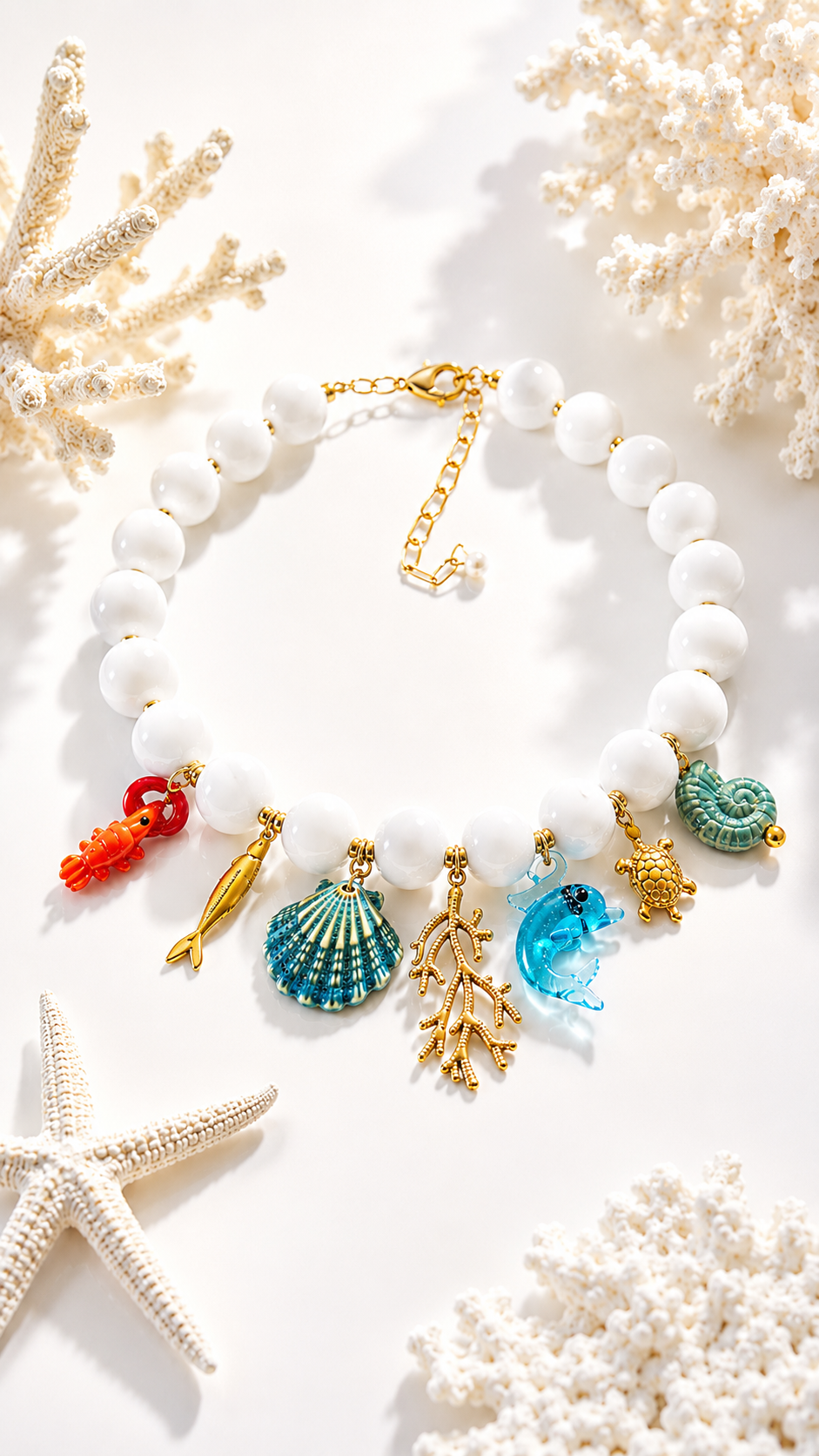 Collar “White Ocean Charms” con Dijes Marinos - Imagen 2