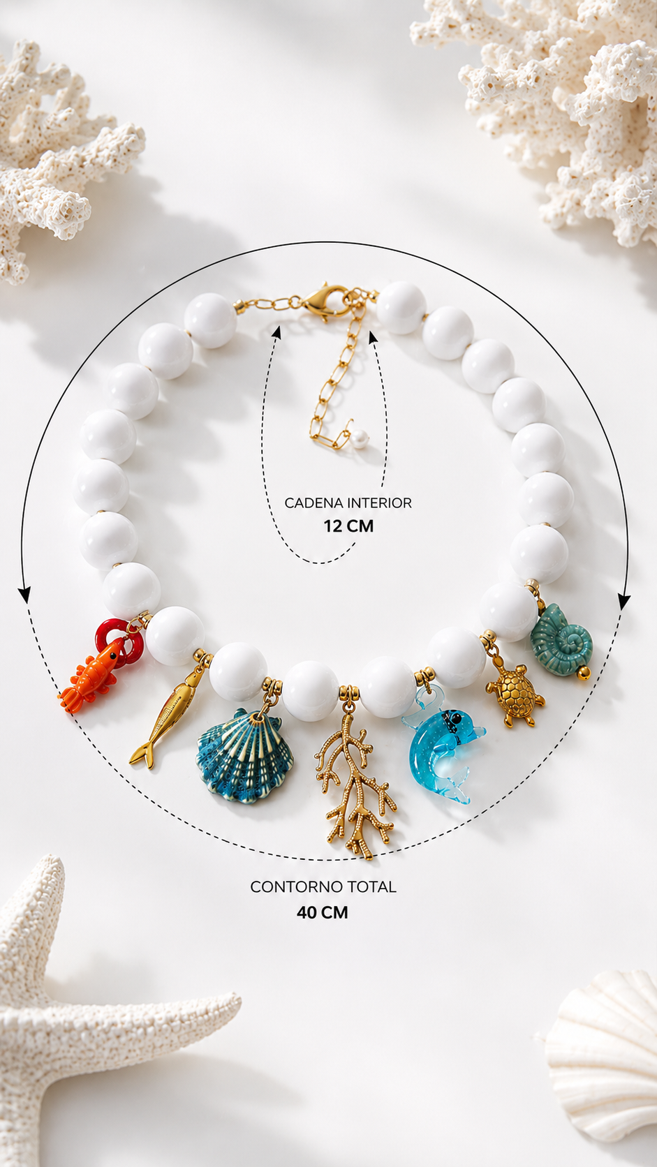 Collar “White Ocean Charms” con Dijes Marinos - Imagen 3