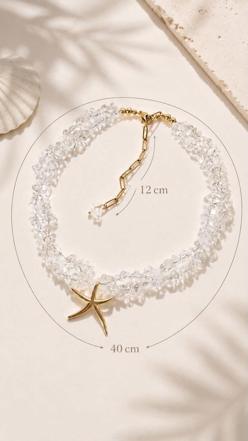 Collar White Quartz Starfish con Cuarzo Blanco y Estrella de Mar - Imagen 3