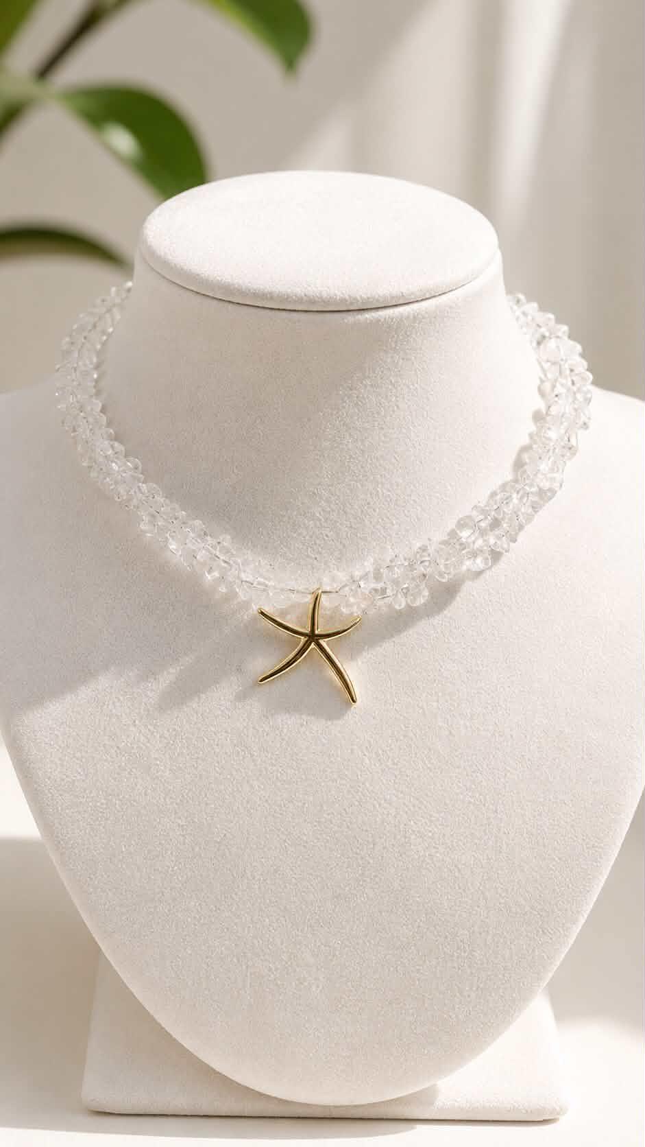 Collar White Quartz Starfish con Cuarzo Blanco y Estrella de Mar - Imagen 2