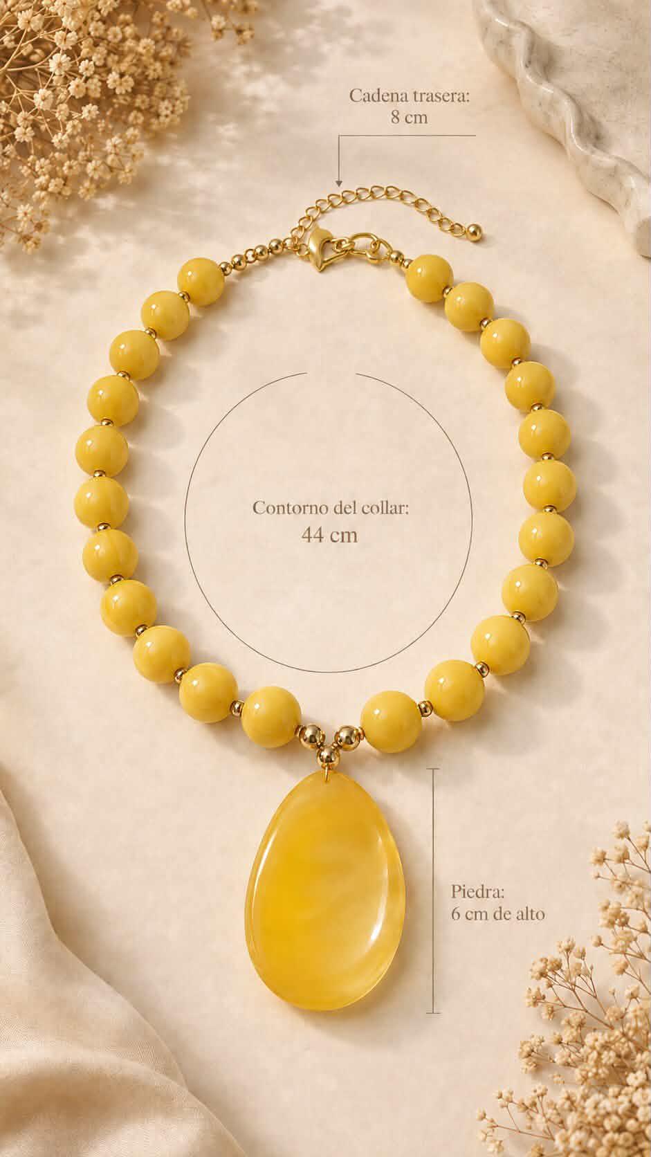 Collar “Yellow Agate” con Ágata Natural - Imagen 3