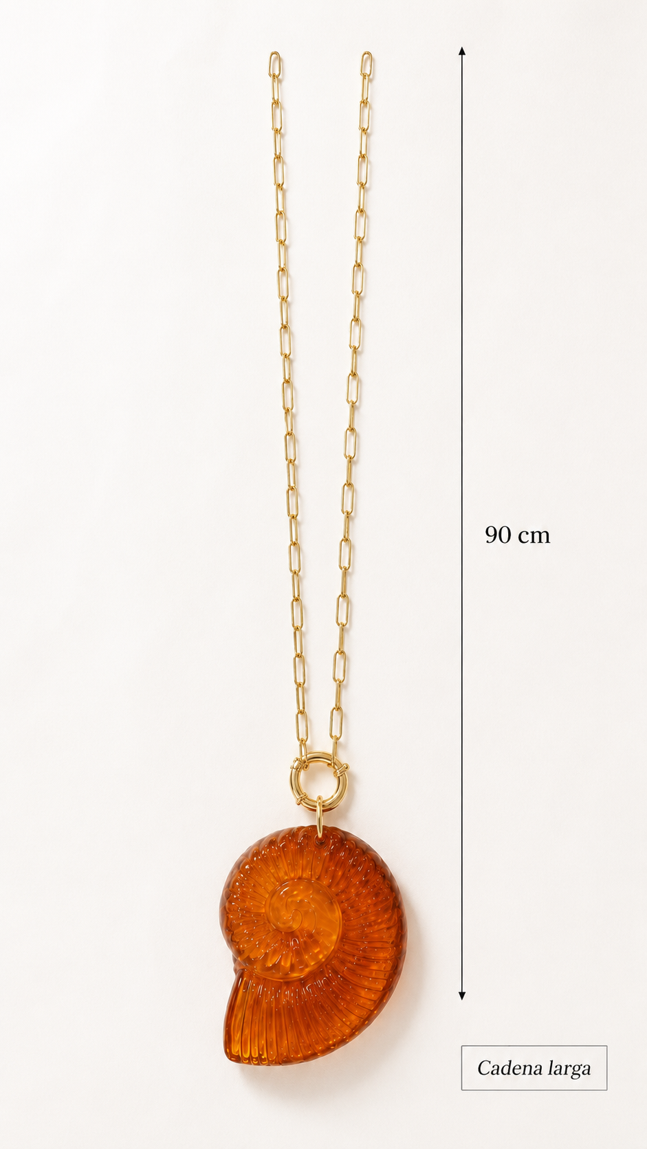 Collar “Amber Shell Long” con Caracola Translúcida - Imagen 4