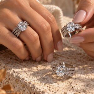 Anillo “Silver Ice Crown” con Circonita Central